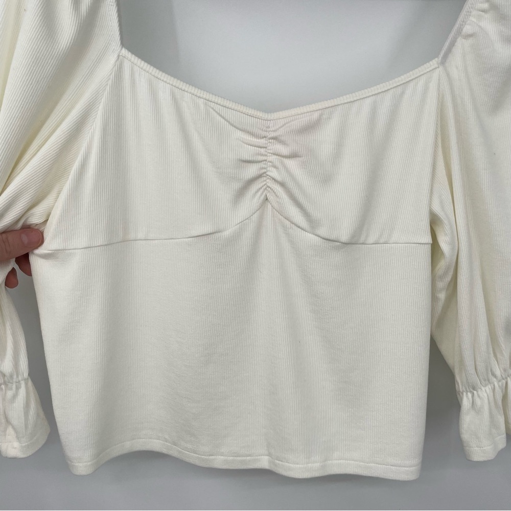 Pink Lily Cream Ribbed Knit Crop Top - Picture 8 of 10